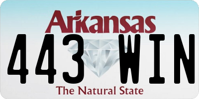 AR license plate 443WIN