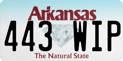 AR license plate 443WIP