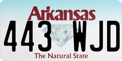 AR license plate 443WJD