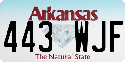 AR license plate 443WJF