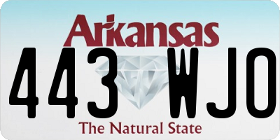 AR license plate 443WJO