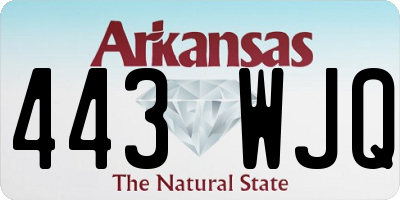 AR license plate 443WJQ