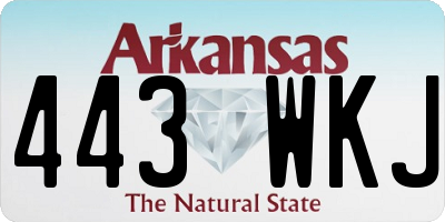 AR license plate 443WKJ