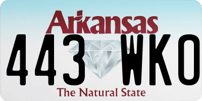 AR license plate 443WKO
