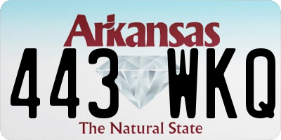 AR license plate 443WKQ