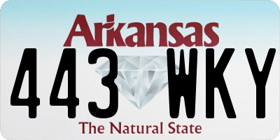 AR license plate 443WKY