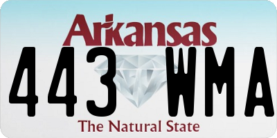 AR license plate 443WMA