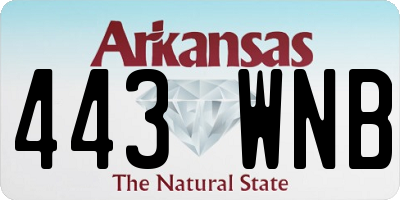 AR license plate 443WNB