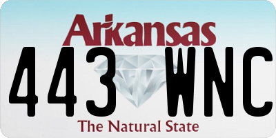 AR license plate 443WNC