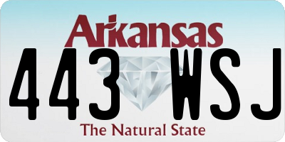 AR license plate 443WSJ