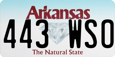AR license plate 443WSO