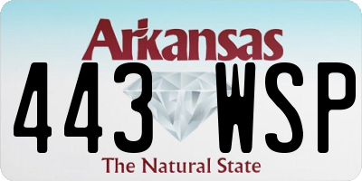 AR license plate 443WSP