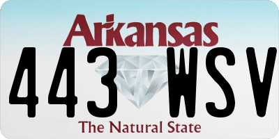 AR license plate 443WSV