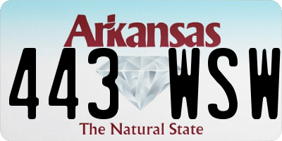 AR license plate 443WSW
