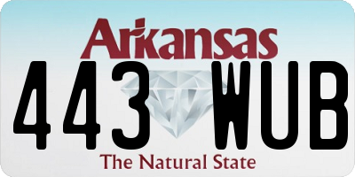 AR license plate 443WUB