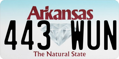 AR license plate 443WUN