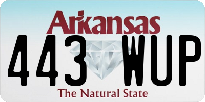 AR license plate 443WUP