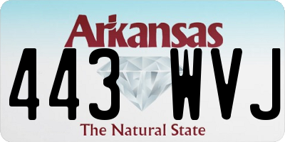AR license plate 443WVJ