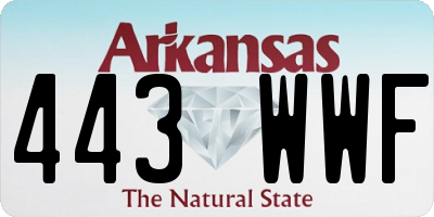 AR license plate 443WWF