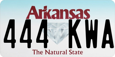 AR license plate 444KWA