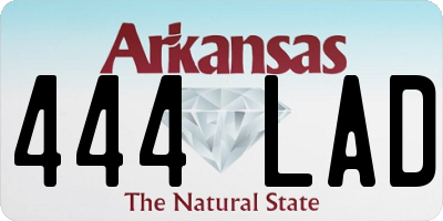 AR license plate 444LAD