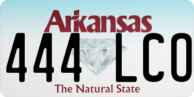 AR license plate 444LCO