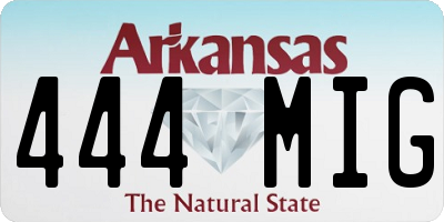 AR license plate 444MIG