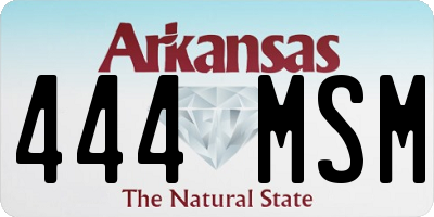 AR license plate 444MSM