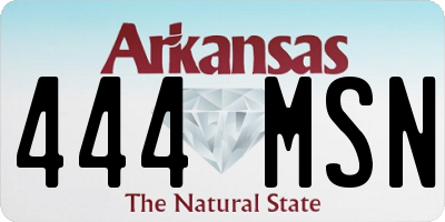 AR license plate 444MSN