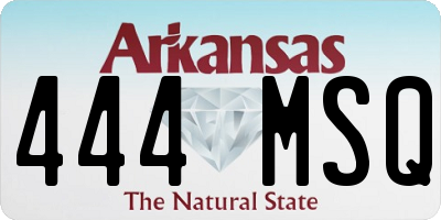 AR license plate 444MSQ