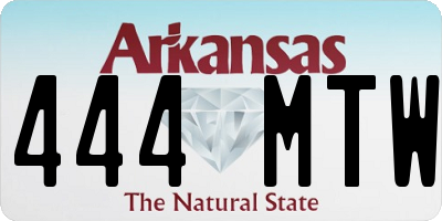 AR license plate 444MTW