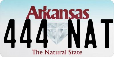AR license plate 444NAT