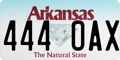 AR license plate 444OAX