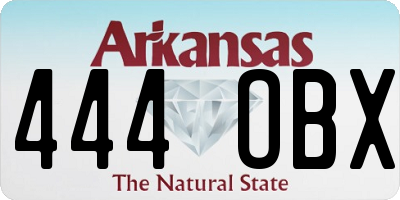 AR license plate 444OBX