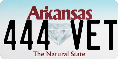 AR license plate 444VET