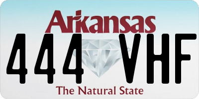 AR license plate 444VHF