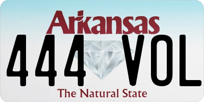 AR license plate 444VOL