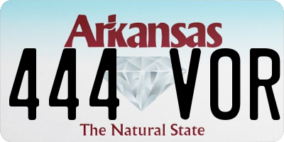 AR license plate 444VOR