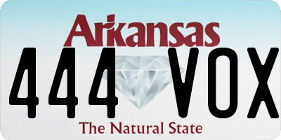 AR license plate 444VOX