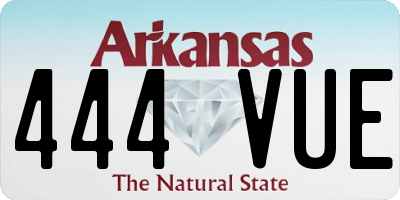 AR license plate 444VUE