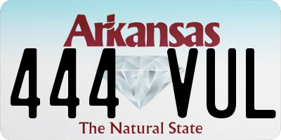 AR license plate 444VUL