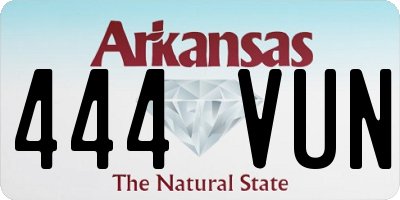 AR license plate 444VUN