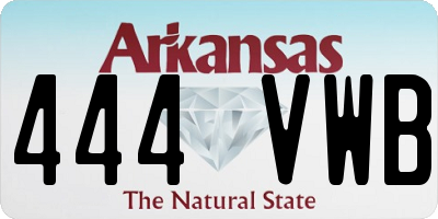 AR license plate 444VWB