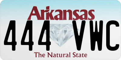 AR license plate 444VWC