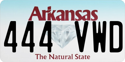 AR license plate 444VWD