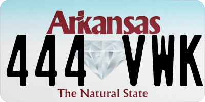 AR license plate 444VWK