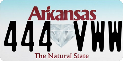 AR license plate 444VWW