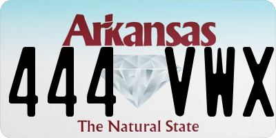 AR license plate 444VWX
