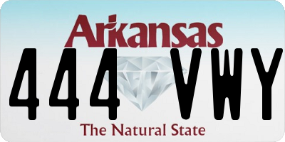 AR license plate 444VWY