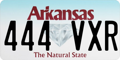 AR license plate 444VXR